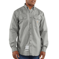 FR-FRS160 Flame-Resistant Twill Shirt with Pocket Flaps (in Gray)