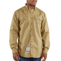 FR-FRS160 Flame-Resistant Twill Shirt with Pocket Flaps (in Khaki)