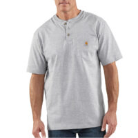 TSHIRT-K84 Workwear Pocket Short-Sleeve Henley (in Heather Gray)