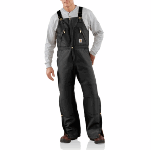 BIBS-R38 Loose Fit Firm Duck Insulated Biberall (in Black)