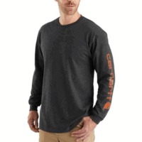 TSHIRT-K231 Signature Sleeve Logo Long-Sleeve T-Shirt (in Carbon Heather)