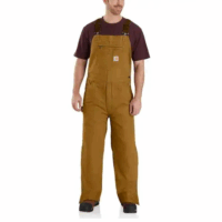BIBS-104031 Quilt-Lined Washed Duck Bib Overalls (in Carhartt Brown)