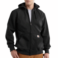SWEATSHIRTS-100614 Rain Defender® Paxton Heavyweight Hooded Zip-Front Sweatshirt (in Black)