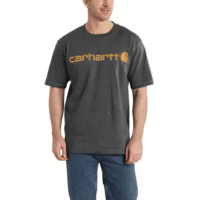 TSHIRT-K195 Men's Loose Fit HW SL Logo Graphic T-Shirt in Carbon Heather