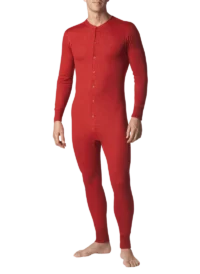 8800-459 MEN'S TWO-LAYER WOOL ONESIE - Red